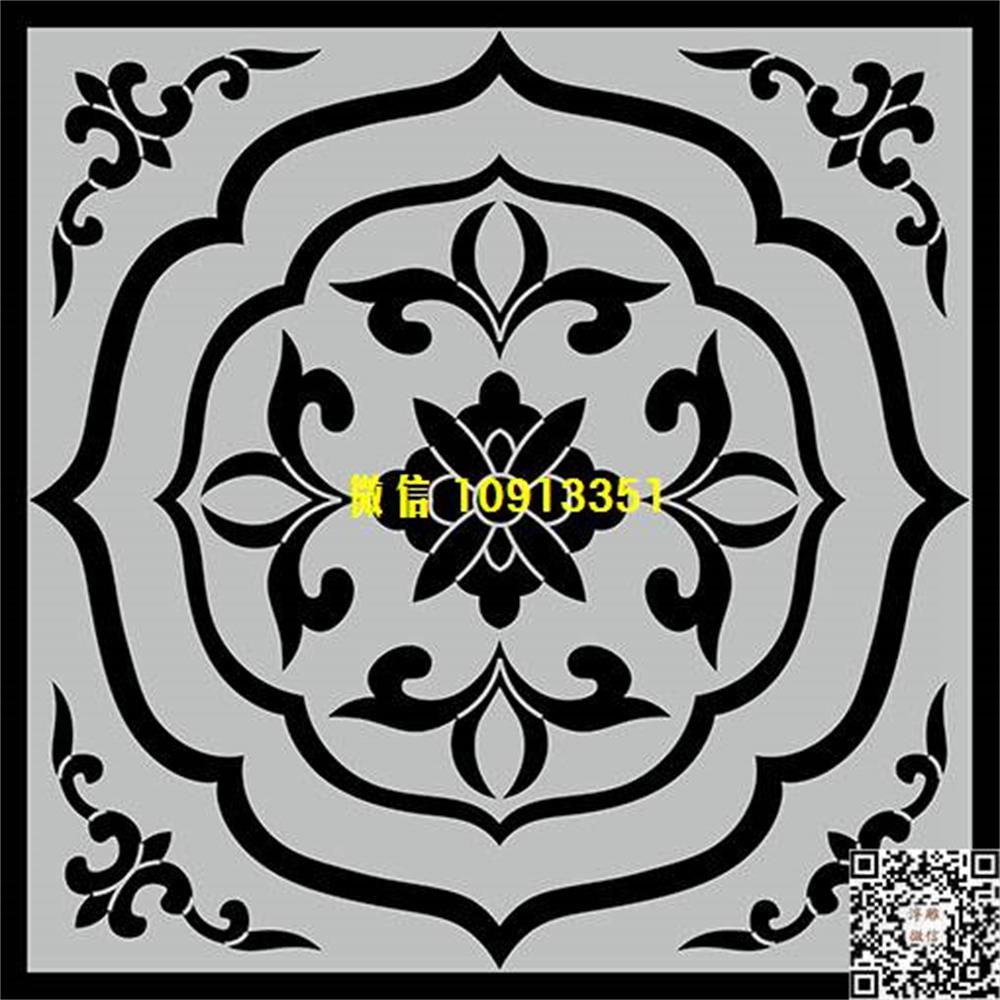 精雕图方形杨花196地雕精雕图线雕图线条图单线铣底图_电脑雕刻plt文泰矢量图精雕图浮雕图